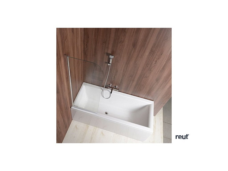 Aqualine VILMA vaňová zástena 600x1400 mm, chrom, číre sklo AQ6014