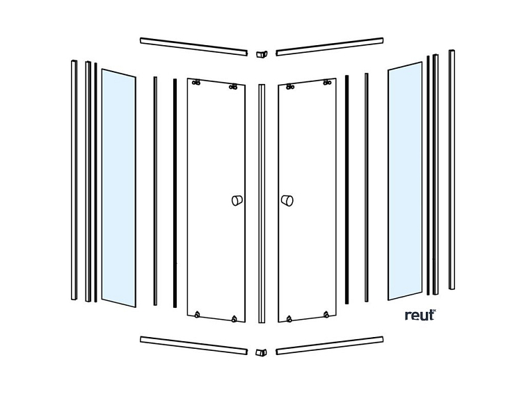Aqualine HLF909 sklo k pevnej časti NDHLF909-02