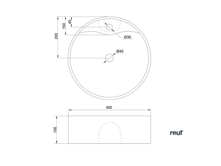 Aqualine Keramické umývadlo na dosku, priemer 40cm, biela 49413
