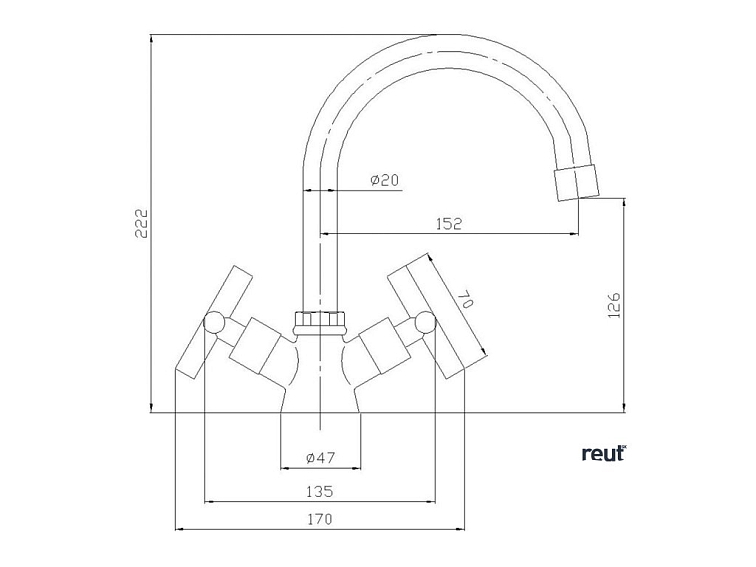 Aqualine XENIA stojánkova umývadlová kohútiková batéria, chróm 1109-02