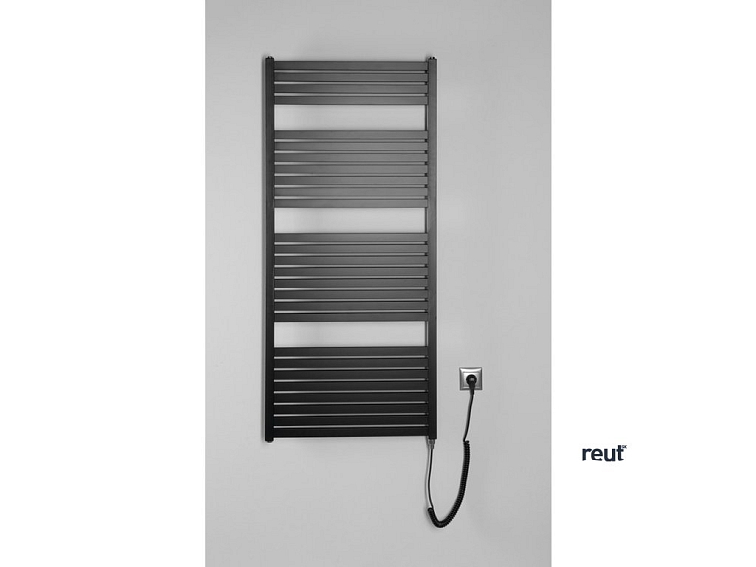 Aqualine TONDI-E elektrické vykurovacie teleso, rovné, 600x1330 mm, 600 W, čierna mat DE486T