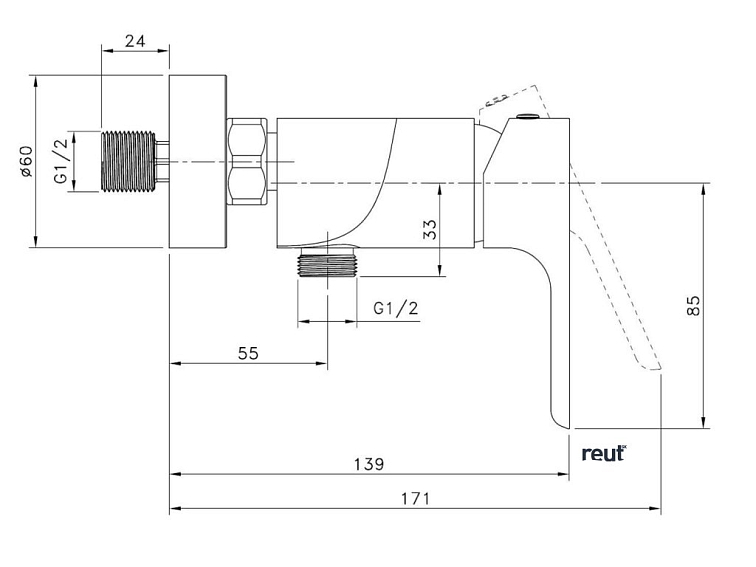 kielle Vega Páková sprchová batéria, matná čierna 10218104