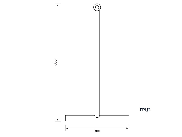 Aqualine Podlahová stierka 300x890mm, čierna SQ121B
