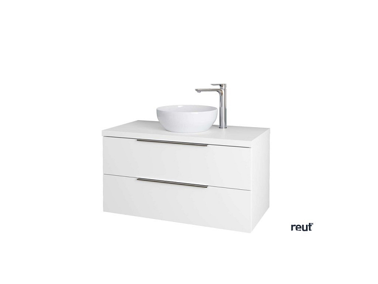 kielle Idolio Skrinka vrátane dosky pod umývadlo 100x54x50 cm, s výrezom, lesklá biela 50024100