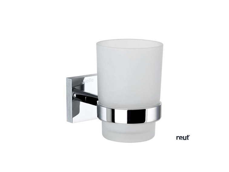 kielle Harmonia Pohárik na kefky a pastu s držiakom, matné sklo/chróm 40023000