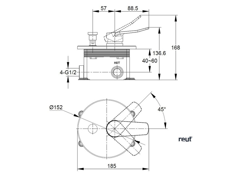 kielle Nefia Batéria pod omietku na 2 spotrebiče, s telesom, matná čierna 10327204