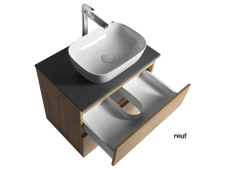 Aqualine ALTAIR II ALTAIR skrinka s doskou 68 cm, dub emporio/antracit bridlica AI370-02