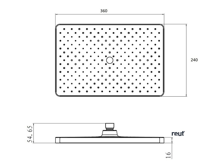 kielle Vega Hlavová sprcha, 36x24 cm, 1 prúd, sprchové rameno 43 cm, chróm/čierna 20118SE1