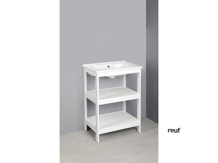 Aqualine ETIDE policová umývadlová skrinka 61,5x85x44 cm, matná biela ET610