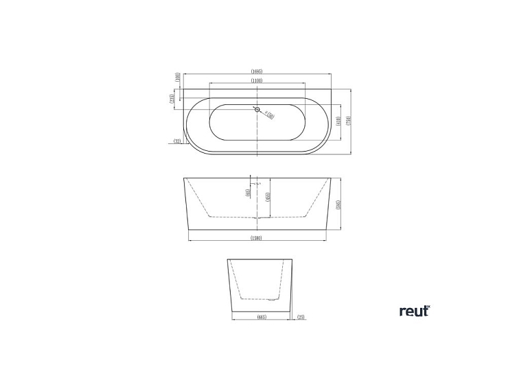 kielle Idolio Voľne stojaca vaňa k stene 170x75 cm, biela 11324431