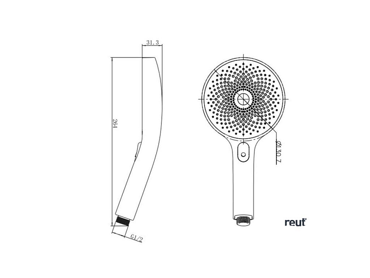 kielle Oudee Set sprchovej hlavice, tyče a hadice, chróm/čierna 20402SE0