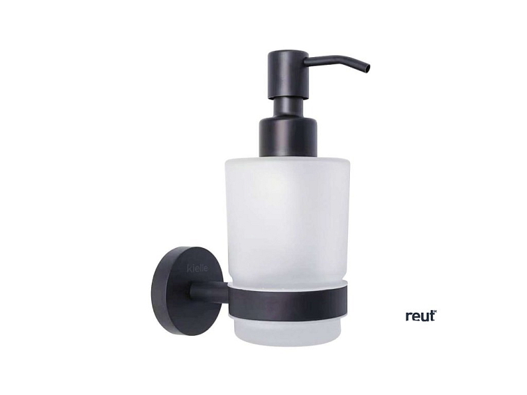 kielle Oudee Dávkovač mydla s držiakom, matné sklo/matná čierna 40102004