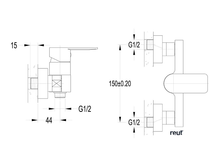 Aqualine DAPHNE nástenná sprchová batéria, chróm DH701
