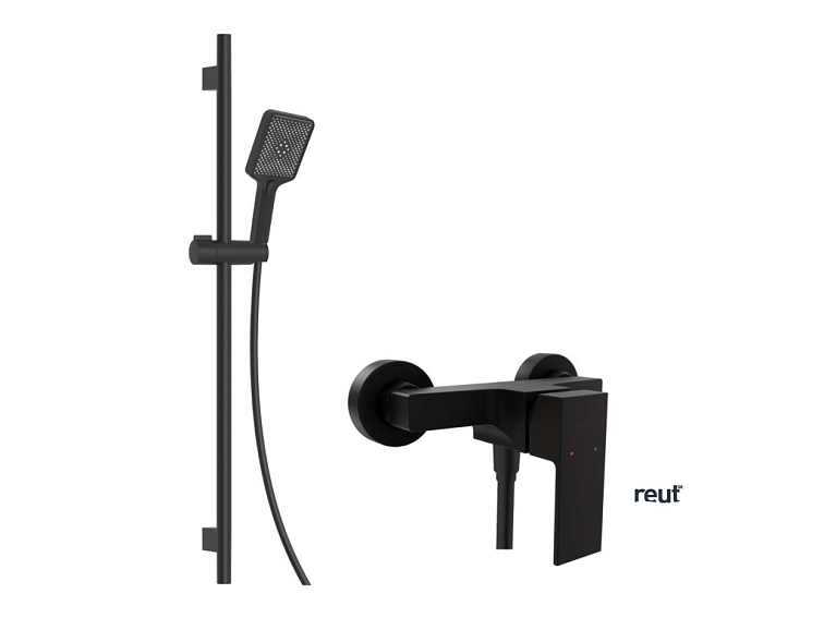 kielle Arkas I Sprchový set s batériou, tyčou, hadicou a sprchovou hlavicou, matná čierna 10211SN14