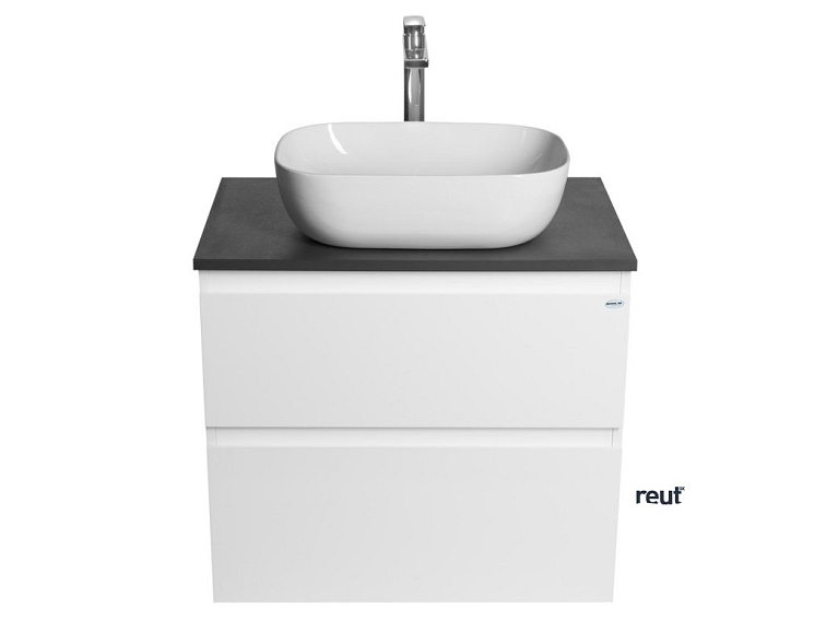 Aqualine ALTAIR II ALTAIR skrinka s doskou 68 cm, biela/antracit bridlica AI270-03