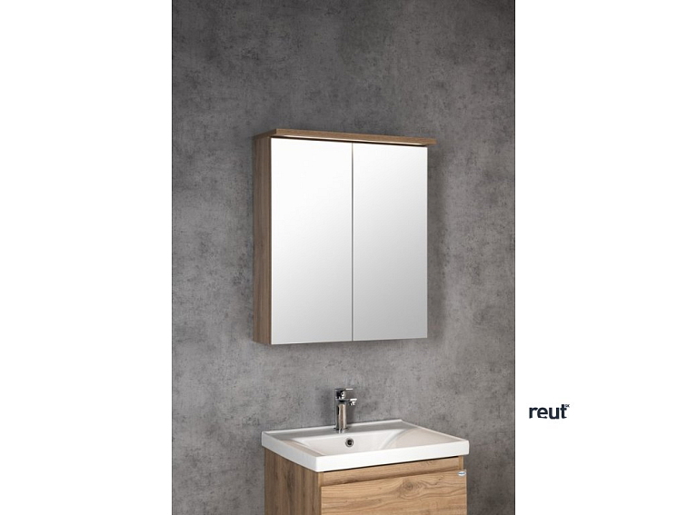 Aqualine KAWA STRIP Galérka s LED osvetlením 60x70x22cm, dub emporio WGL36S