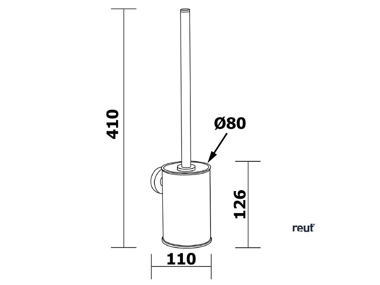 Aqualine SAMBA WC kefa nástenná, čierná SB304