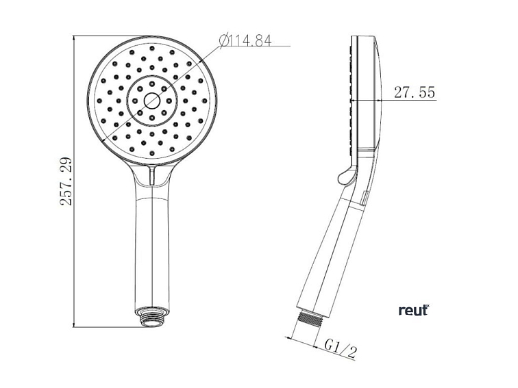 kielle Minor Sprchová hlavica 115, 3 prúdy, matná čierna 20421004