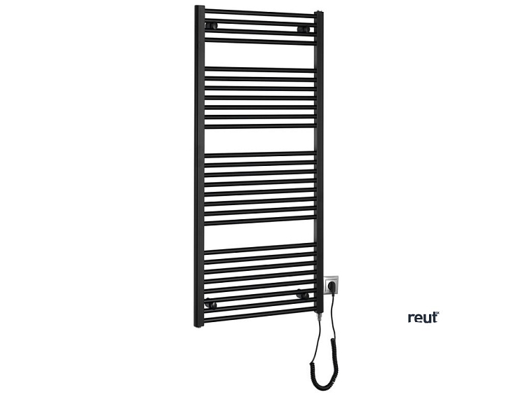 Aqualine DIRECT-E & ORBIT-E DIRECT-E elektrické vykurovacie teleso, rovné, 600x1320 mm, 600 W, čierna ILE36TB