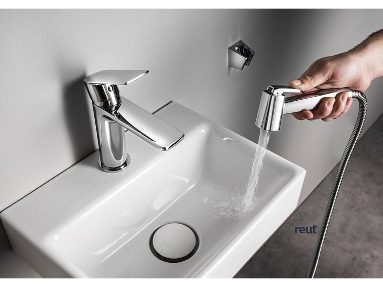 Aqualine Umývadlová stojánkova batéria s bidetovou sprškou, chróm SK401