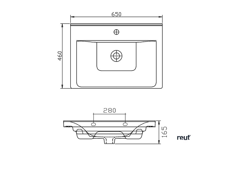 Aqualine SAVA 65 keramické umývadlo nábytkové 65x46cm, biela 2065