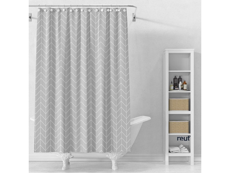 Aqualine Sprchový záves 180x180cm, vinyl, šedá, geometria ZV032