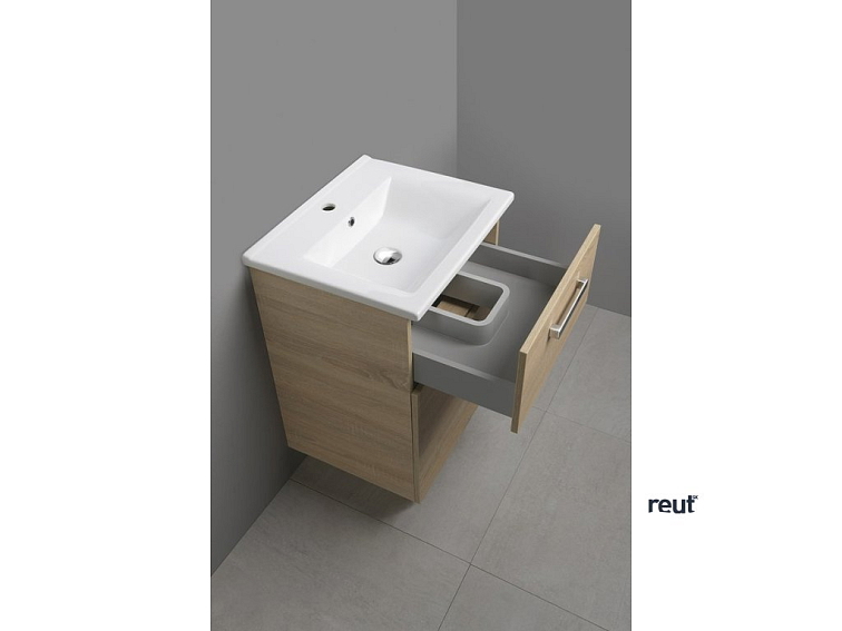 Aqualine VEGA umývadlová skrinka 62x72,6x43,8cm, 2x zásuvka, dub platin VG863