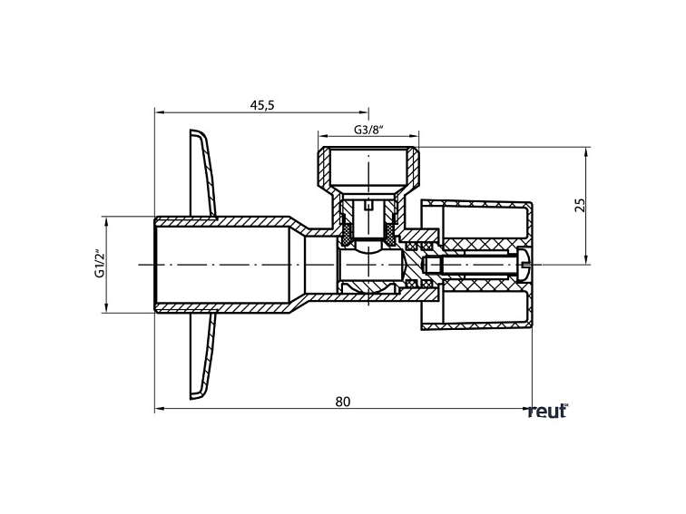 Aqualine Rohový guľový ventil 1/2 "x3/8", pár, chróm 5306