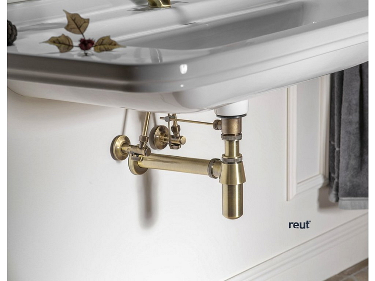 Aqualine RETRO Umývadlový sifón 5/4", odpad 32mm, tmavý bronz 9686