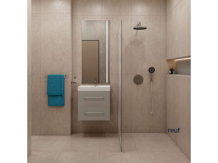 kielle Arkas I Skrinka vrátane umývadla, 60x57x44 cm, 2 zásuvky, sivá 50011S62