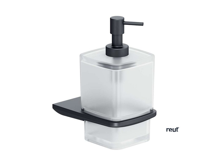 kielle Vega Dávkovač mydla s držiakom, matné sklo/matná čierna 40118004