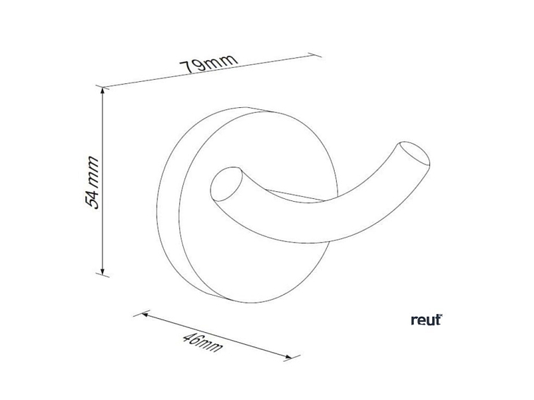 kielle Oudee Háčik dvojitý, matná čierna 40602004