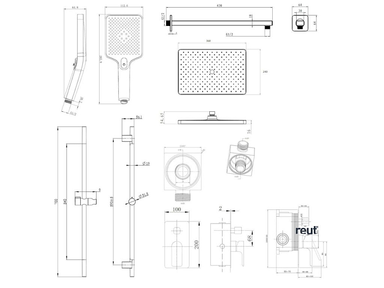 kielle Vega Sprchový set s batériou pod omietku, na 2 spotrebiče, s príslušenstvom a telesom, chróm 20618SP10