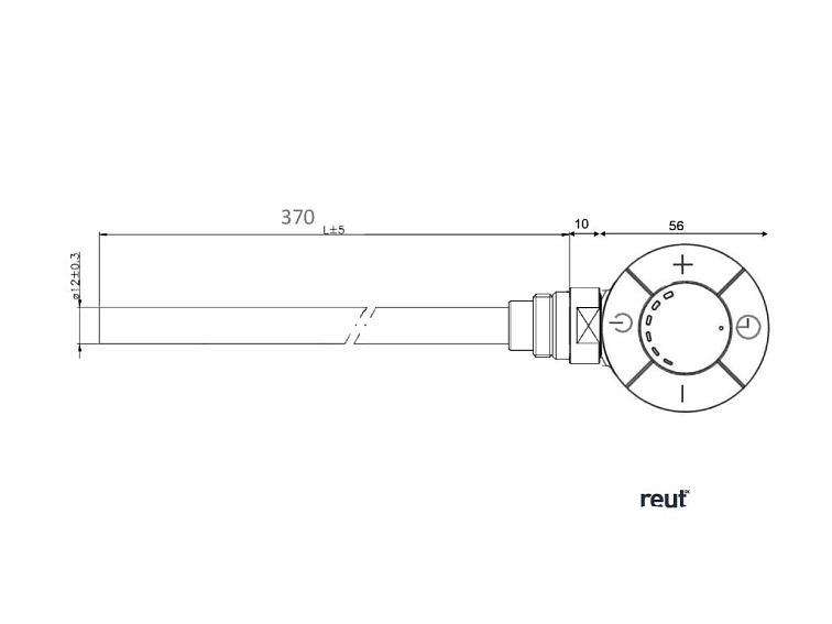 Aqualine LT THERMO Vykurovacia tyč s termostatom, rovný kábel, 300 W, chróm LT67443