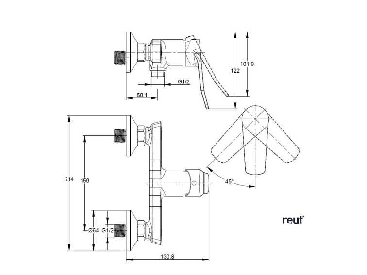 kielle Nefia Páková sprchová batéria, matná čierna 10227104