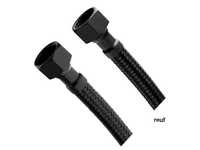 Aqualine Flexibilná nerezová hadica FxF 3/8"x3/8", 60cm, čirna mat 33106B