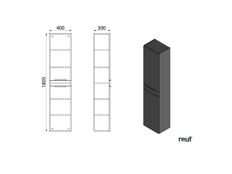 Aqualine AKIRA vysoká skrinka 180x40x30cm, biela AK180
