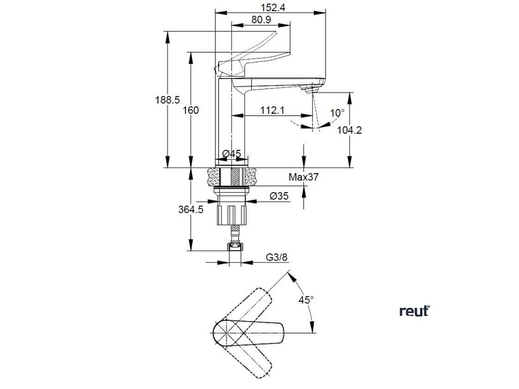 kielle Nefia Umývadlová batéria, chróm 10127100