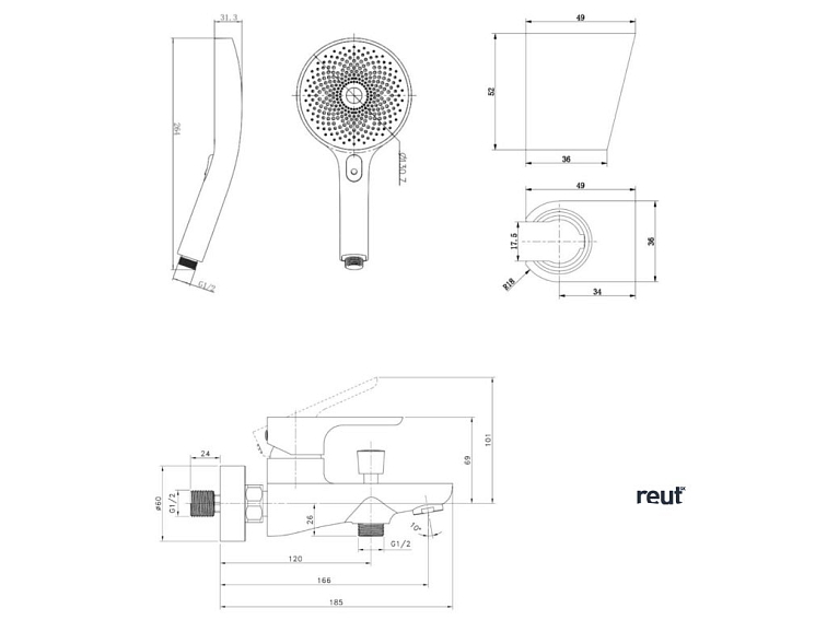 kielle Vega Vaňová batéria s príslušenstvom, chróm 10318SN10