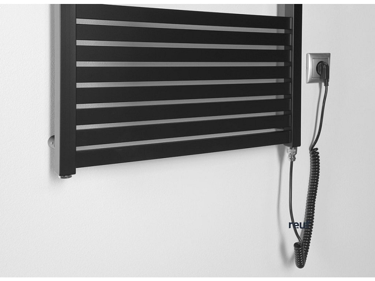 Aqualine TONDI-E elektrické vykurovacie teleso, rovné, 600x1690 mm, 800 W, čierna mat DE496T