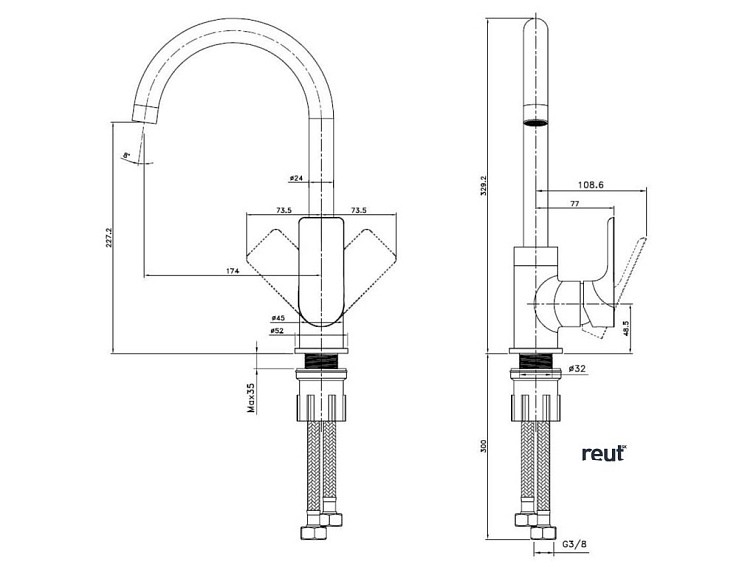 kielle Vega Drezová batéria, matná čierna 10518104