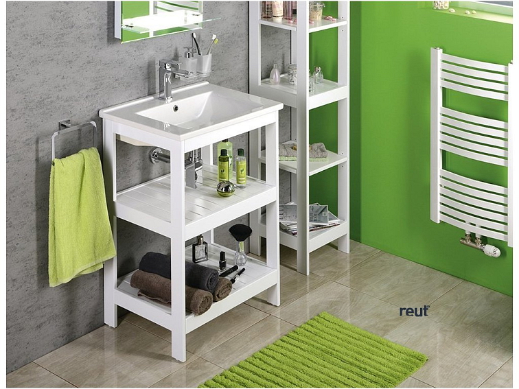 Aqualine ETIDE policová umývadlová skrinka 51,5x85x44 cm, matná biela ET505