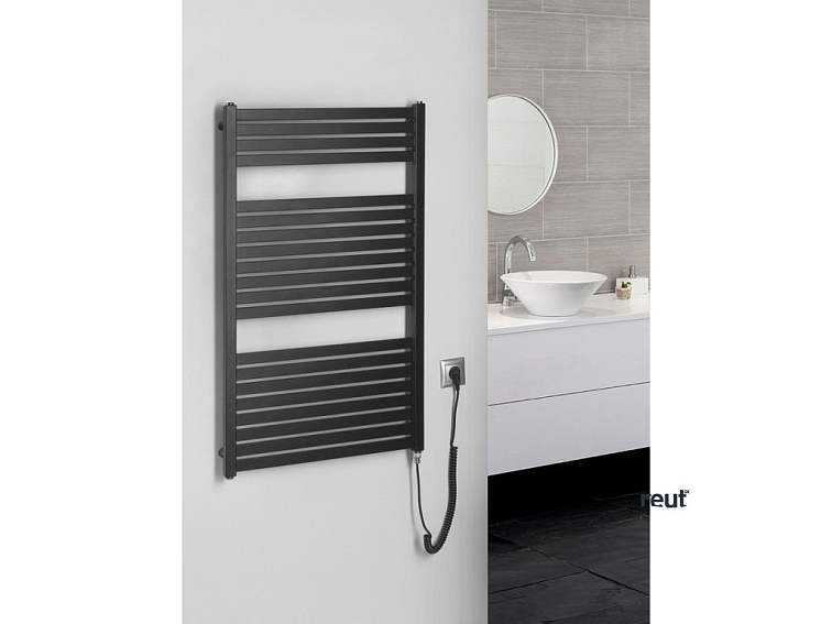 Aqualine TONDI-E elektrické vykurovacie teleso, rovné, 600x970 mm, 400 W, čierna matná DE466T