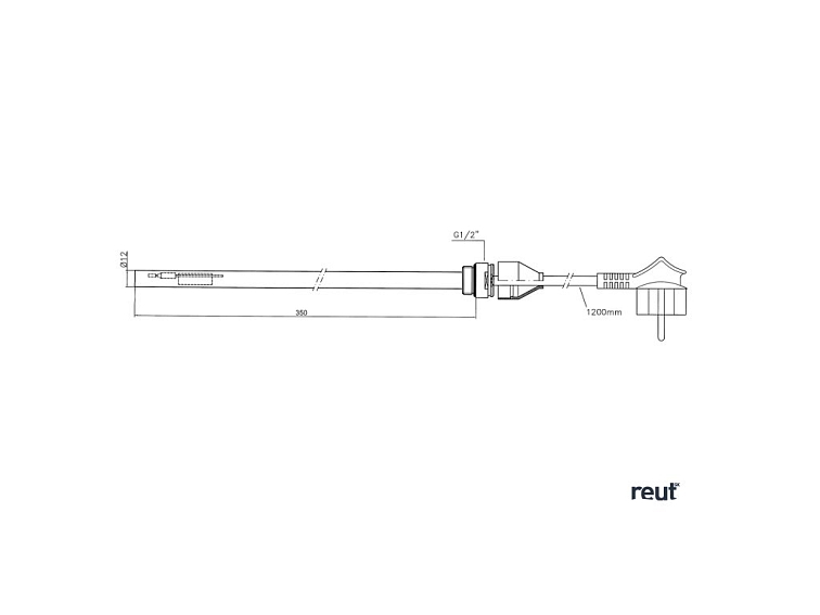 Aqualine LTK Vykurovacia tyč, krútený kábel, 300 W LT90300K