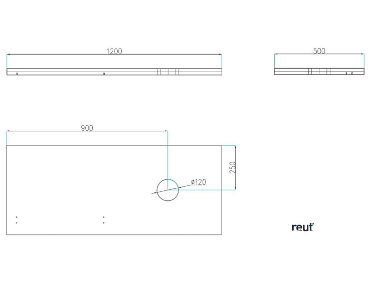 kielle Idolio Doska pod umývadlo 120 cm, s výrezom, lesklá biela 50524120