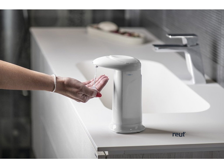 Aqualine Bezdotykový dávkovač mydla, 350ml, 83x196x135mm, ABS/biela 08131