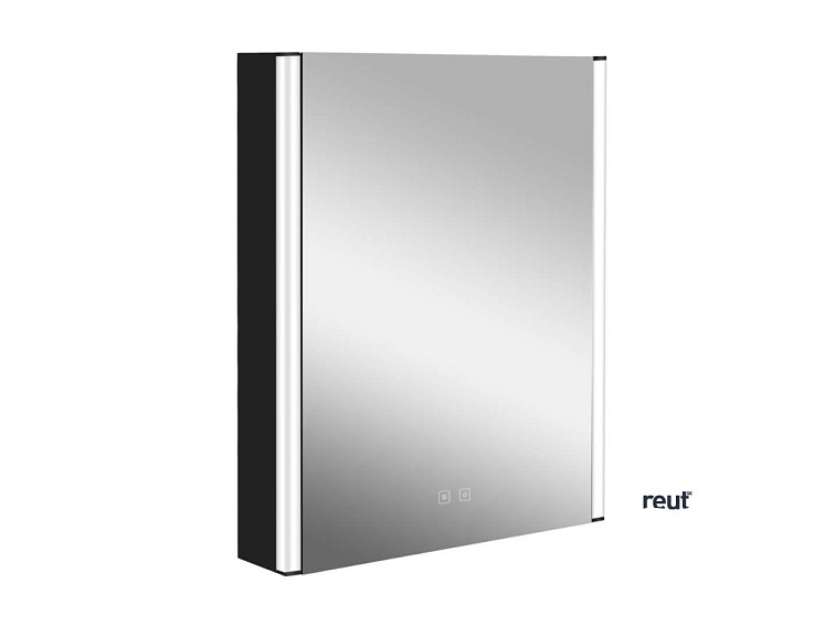 kielle Arkas I Zrkadlová skrinka s LED osvetlením, vyhrievaním a USB portom, 55x70x13 cm, matná čierna 50111614