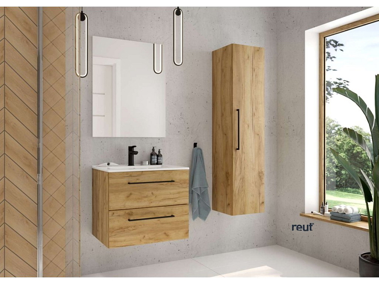 kielle Vega Skrinka vrátane umývadla, 60x50x46 cm, 2 zásuvky, zlatý dub 50018S61