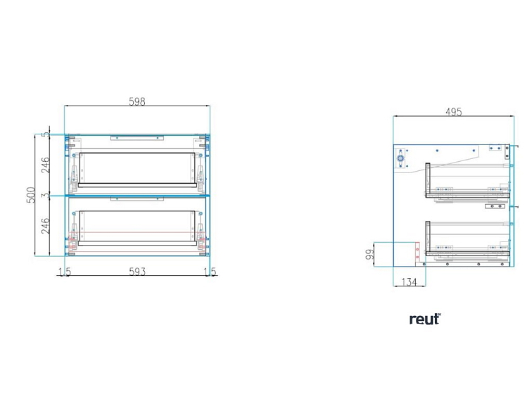 kielle Idolio Umývadlová skrinka 60x50x50 cm, lesklá biela, strieborné úchytky 50024600