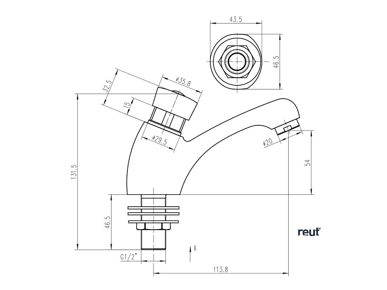 Aqualine Samouzatvárací stojánkový ventil na umývadlo, chróm ZY12053